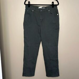 St John’s Bay Forest Green vintage ankle crop straight leg jeans pants - 14P